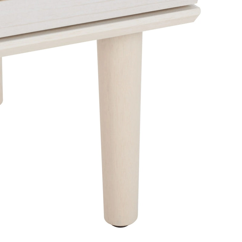 Nachttisch im Mid-Century-Stil mit 2 Schubladen und Beinen aus Massivholz für das Schlafzimmer