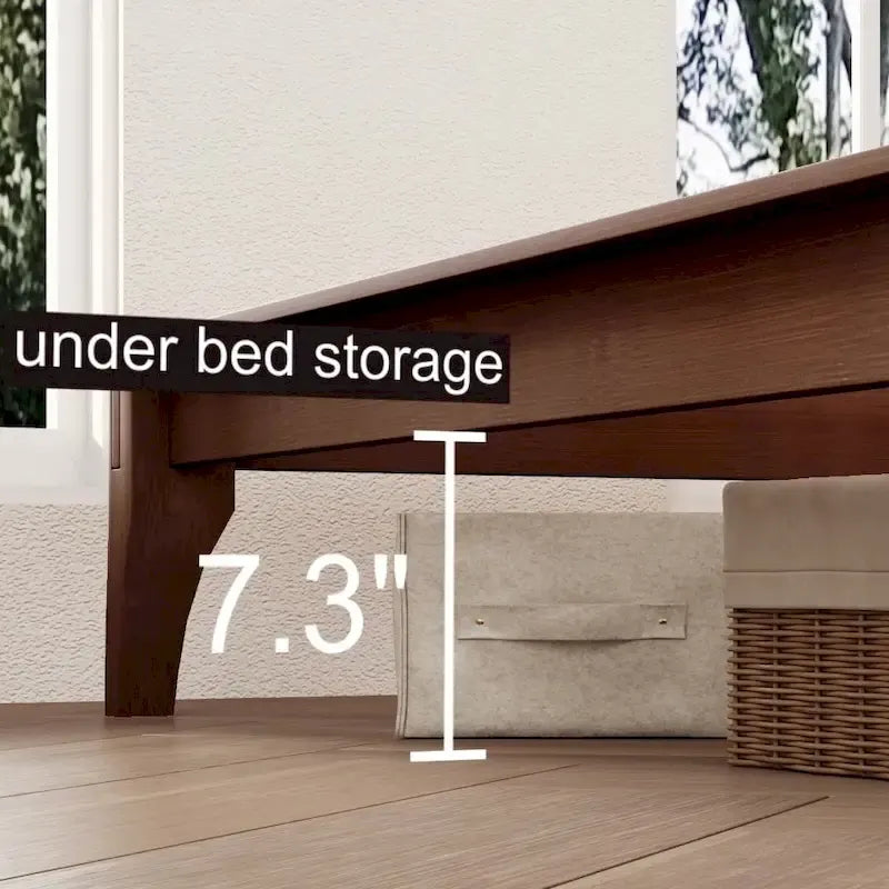 Solid Dry Bamboo Wood Platform Bed Frame