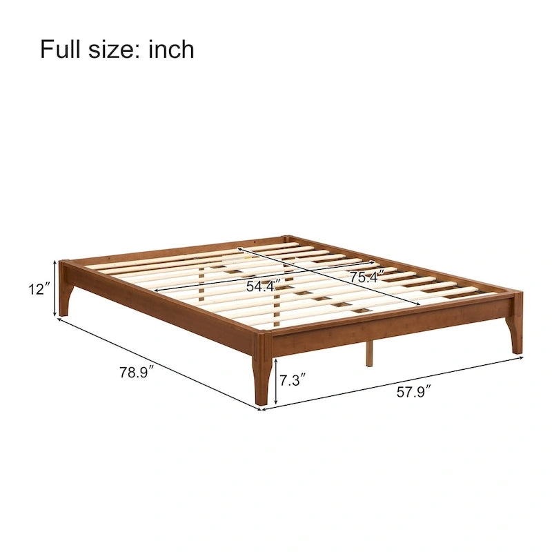 Solid Dry Bamboo Wood Platform Bed Frame