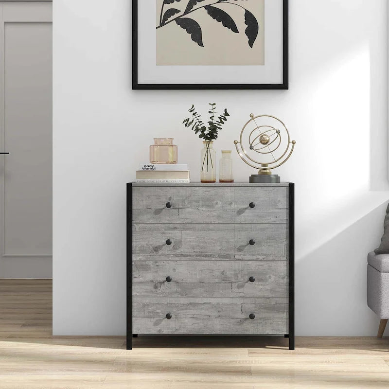 4-Drawer Dresser Modern Chest of Drawers Wooden Storage