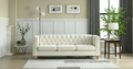 Modern Velvet Sofa Couch Upholstered Button and Metal Legs