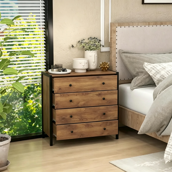 4-Drawer Dresser Modern Chest of Drawers Wooden Storage