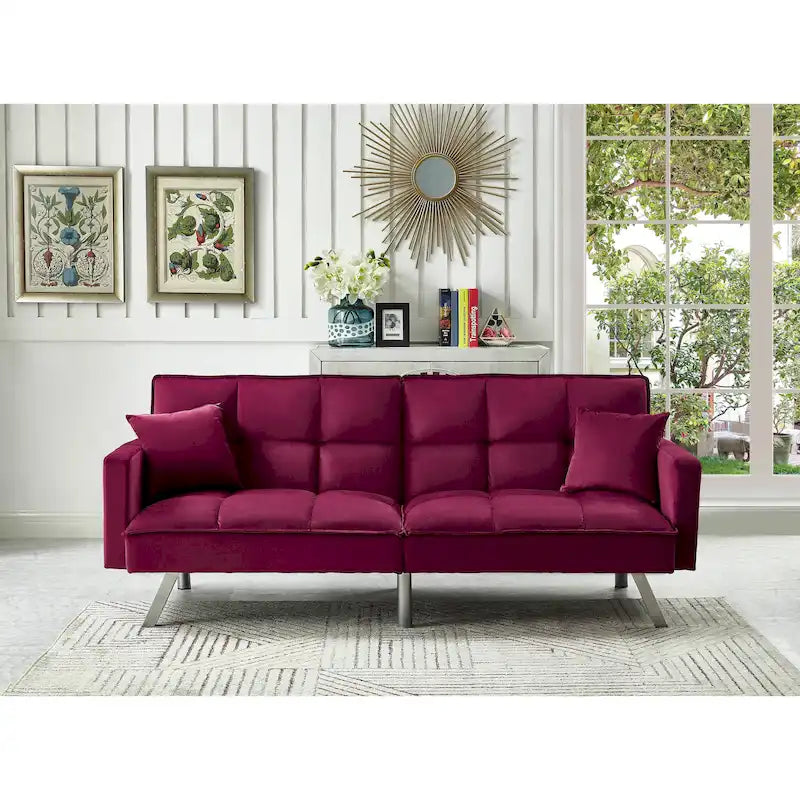 Comfortable Velvet Sleeper Sofa Bed
