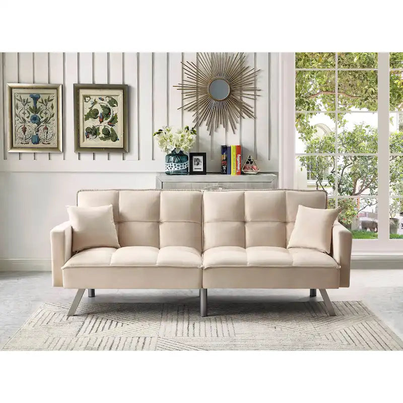 Comfortable Velvet Sleeper Sofa Bed
