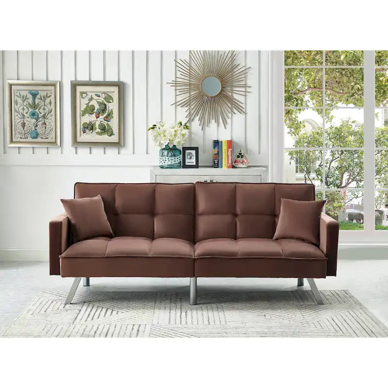 Comfortable Velvet Sleeper Sofa Bed