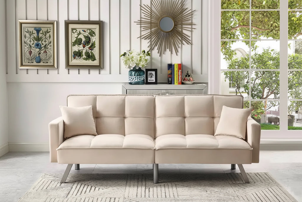Comfortable Velvet Sleeper Sofa Bed