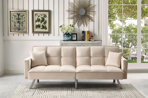 Comfortable Velvet Sleeper Sofa Bed