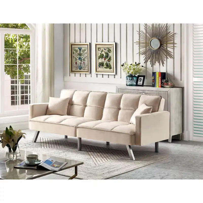 Comfortable Velvet Sleeper Sofa Bed