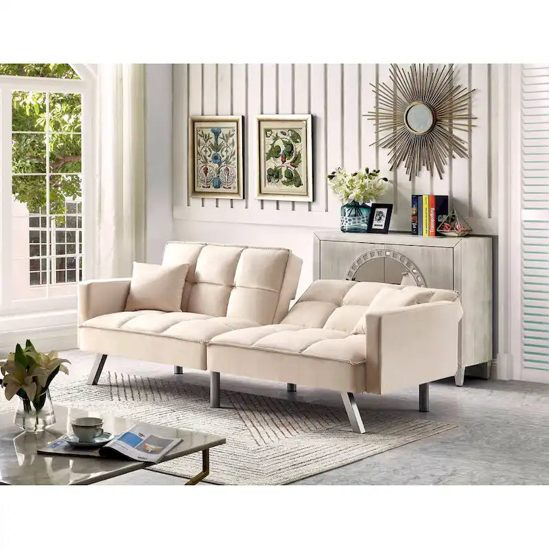 Comfortable Velvet Sleeper Sofa Bed