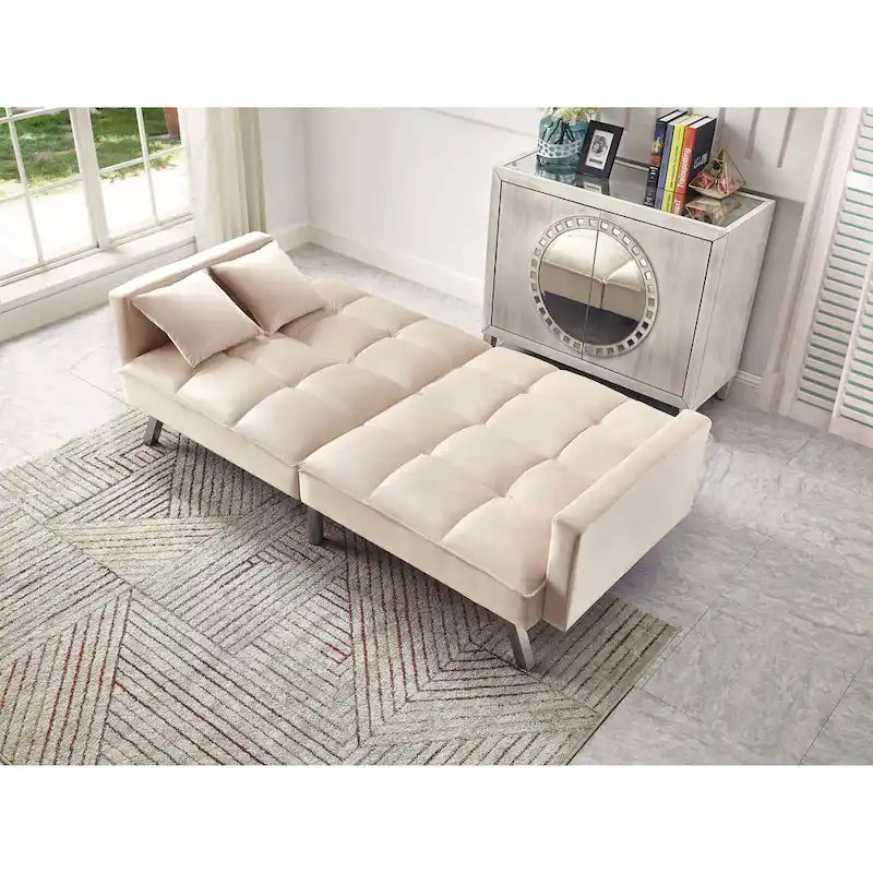 Comfortable Velvet Sleeper Sofa Bed