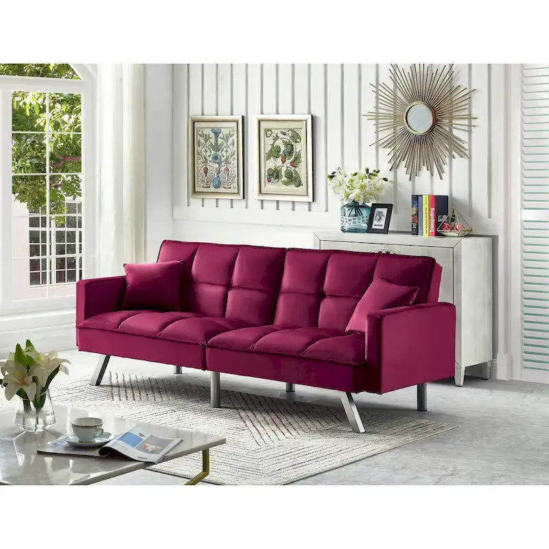 Comfortable Velvet Sleeper Sofa Bed