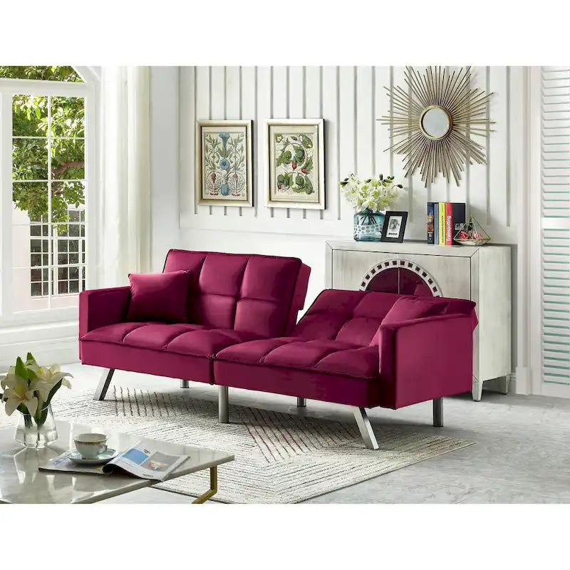 Comfortable Velvet Sleeper Sofa Bed