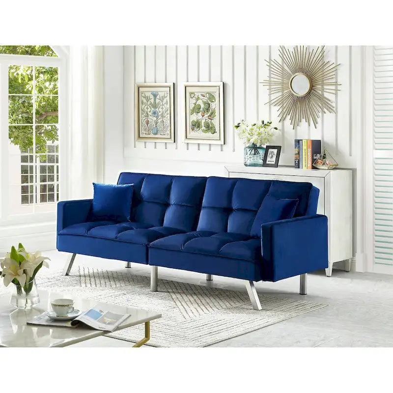 Comfortable Velvet Sleeper Sofa Bed