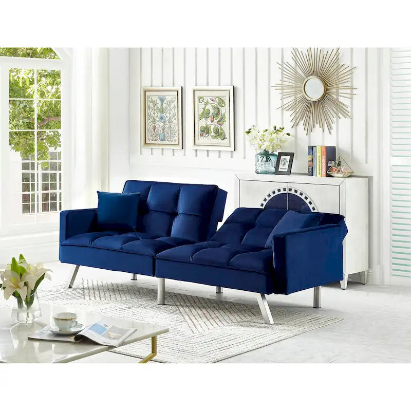 Comfortable Velvet Sleeper Sofa Bed