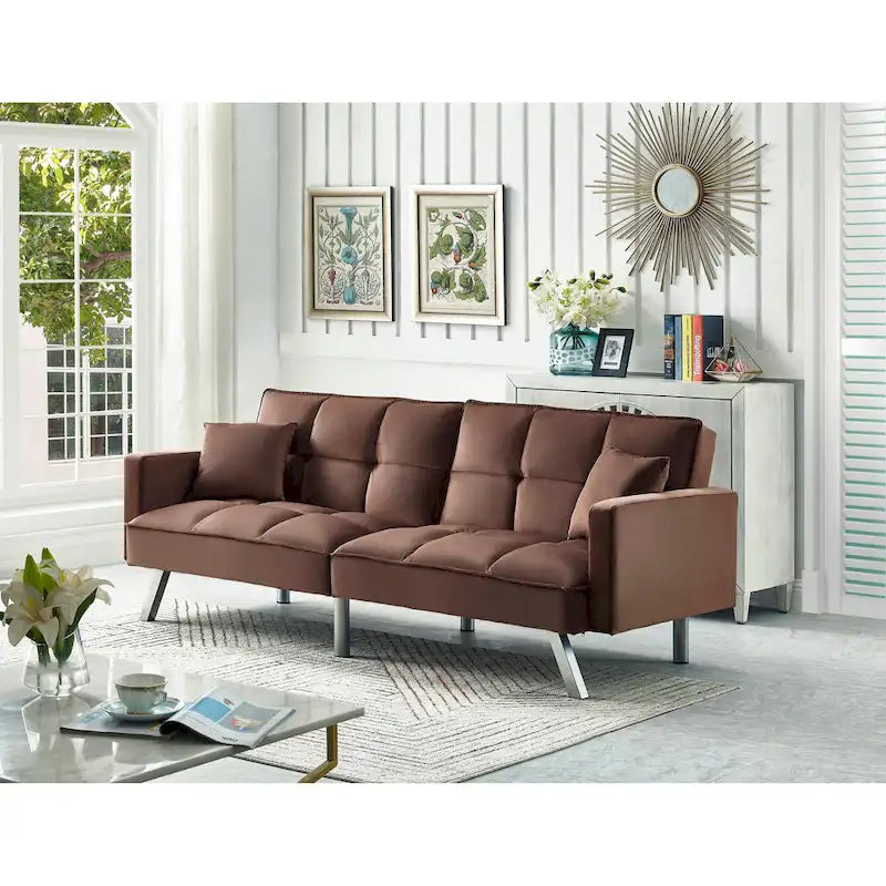 Comfortable Velvet Sleeper Sofa Bed