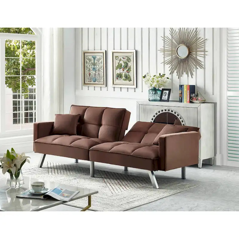 Comfortable Velvet Sleeper Sofa Bed