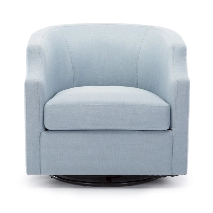 Upholstered Swivel Glider Barrel Chair with 360° Rotation for Living Room