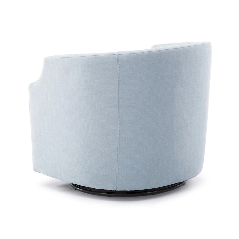 Upholstered Swivel Glider Barrel Chair with 360° Rotation for Living Room