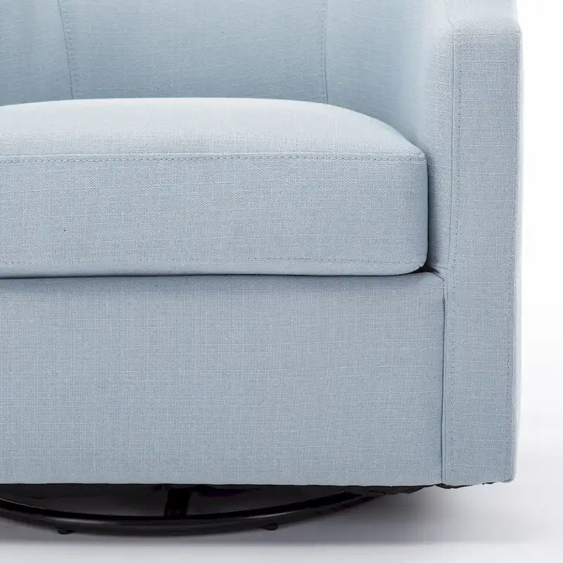 Upholstered Swivel Glider Barrel Chair with 360° Rotation for Living Room