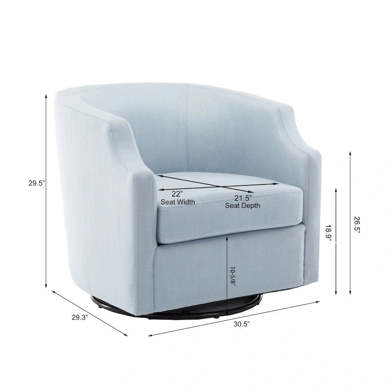 Upholstered Swivel Glider Barrel Chair with 360° Rotation for Living Room