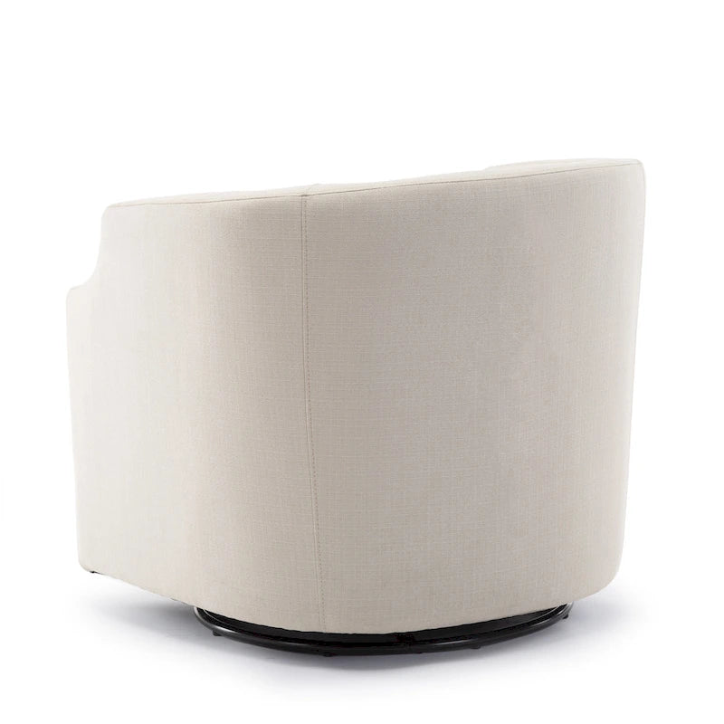 Upholstered Swivel Glider Barrel Chair with 360° Rotation for Living Room