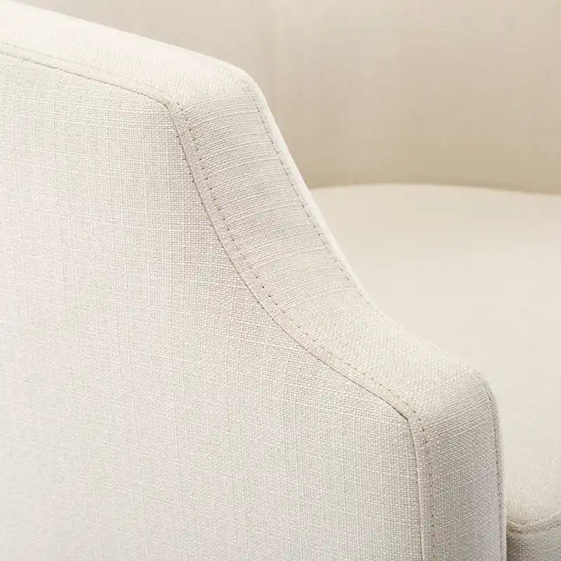Upholstered Swivel Glider Barrel Chair with 360° Rotation for Living Room
