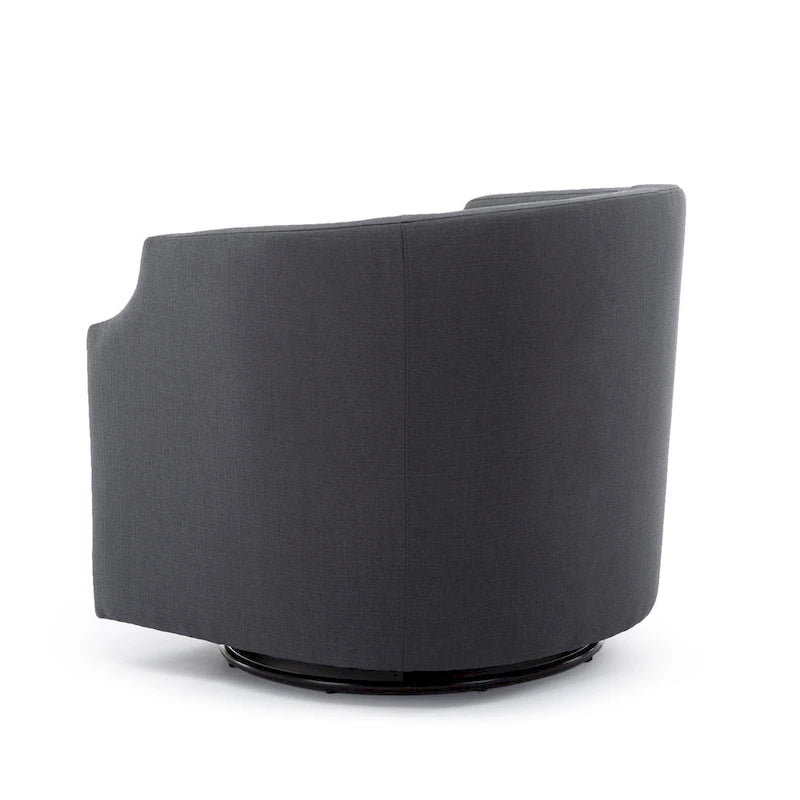 Upholstered Swivel Glider Barrel Chair with 360° Rotation for Living Room