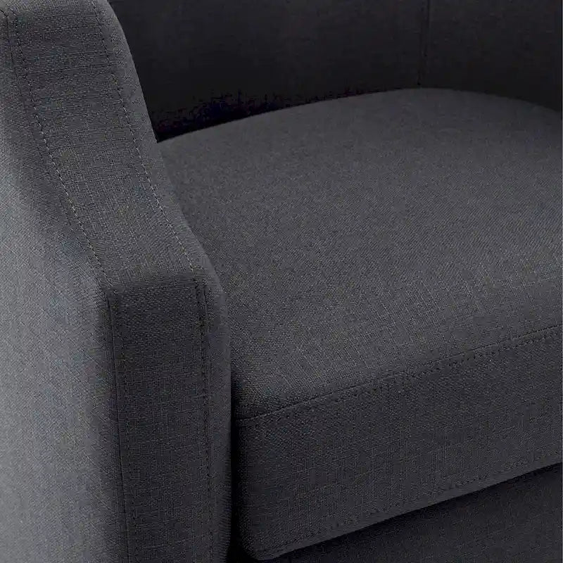 Upholstered Swivel Glider Barrel Chair with 360° Rotation for Living Room