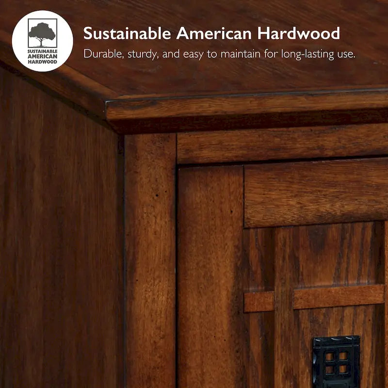 Wood Cabinet End Table with Storage Door for Living Room