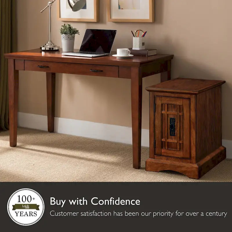 Wood Cabinet End Table with Storage Door for Living Room