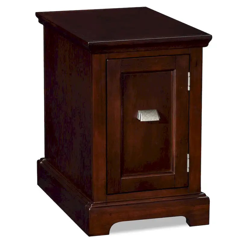 Wood Cabinet End Table with Storage Door for Living Room