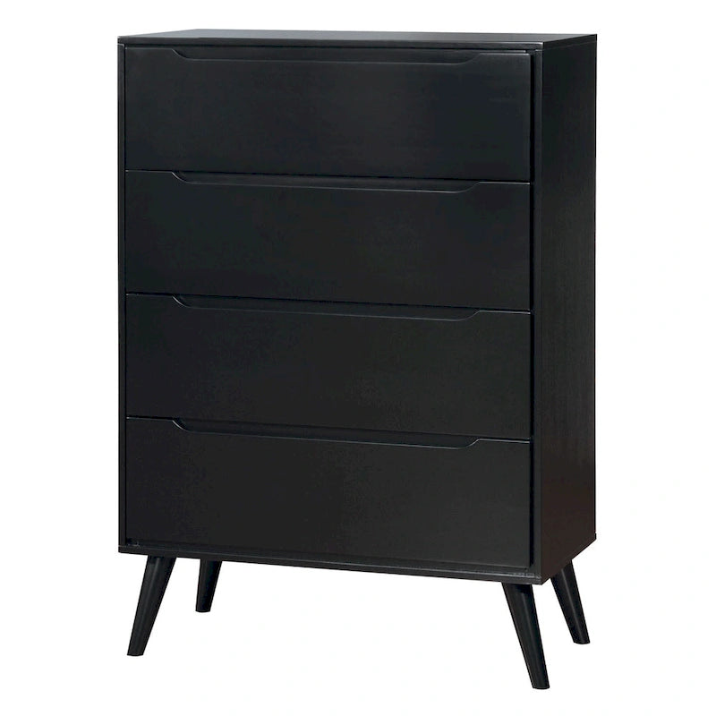 Mid-century Modern 4-Drawer Solid Wood Chest