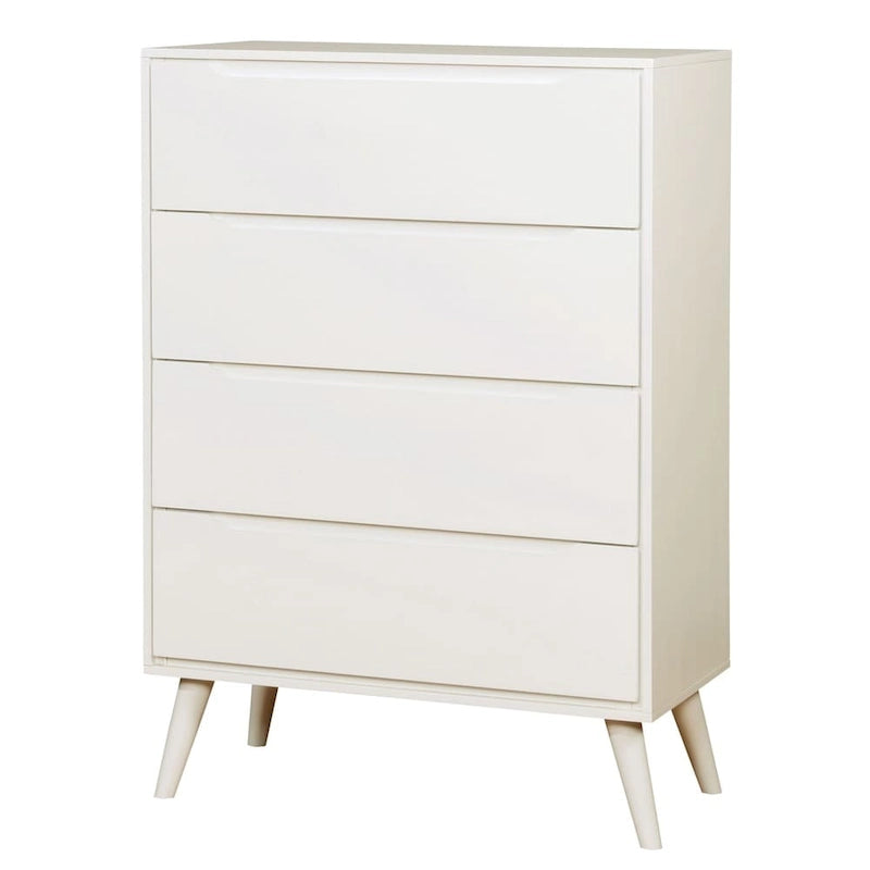 Mid-century Modern 4-Drawer Solid Wood Chest
