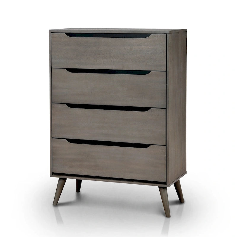 Mid-century Modern 4-Drawer Solid Wood Chest
