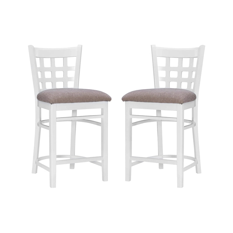 Modern Upholstered Counter Stool Set of 2 with Metal Legs for Kitchen Bar