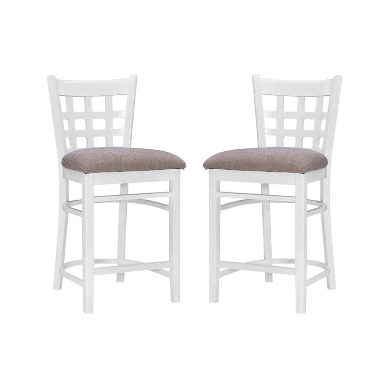 Modern Upholstered Counter Stool Set of 2 with Metal Legs for Kitchen Bar