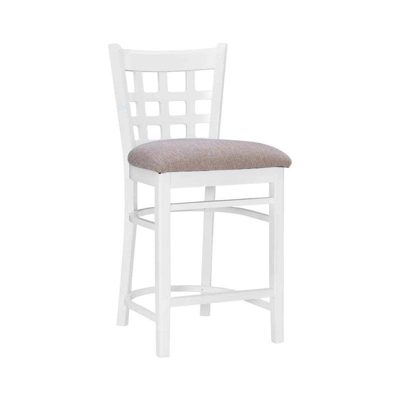 Modern Upholstered Counter Stool Set of 2 with Metal Legs for Kitchen Bar