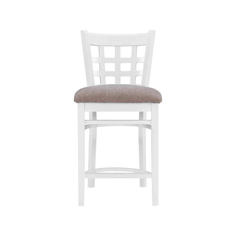 Modern Upholstered Counter Stool Set of 2 with Metal Legs for Kitchen Bar