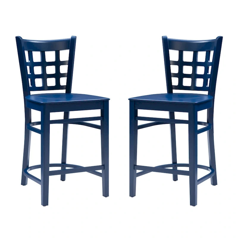 Modern Upholstered Counter Stool Set of 2 with Metal Legs for Kitchen Bar