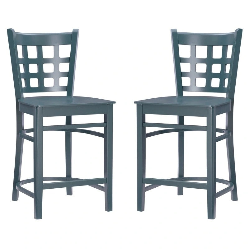 Modern Upholstered Counter Stool Set of 2 with Metal Legs for Kitchen Bar