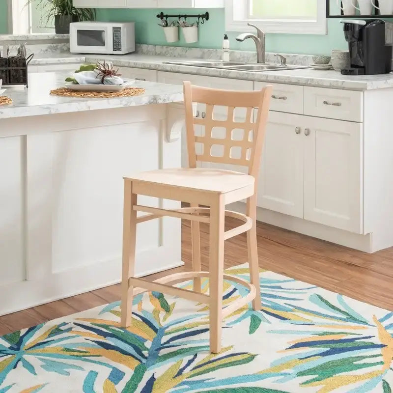Modern Upholstered Counter Stool Set of 2 with Metal Legs for Kitchen Bar
