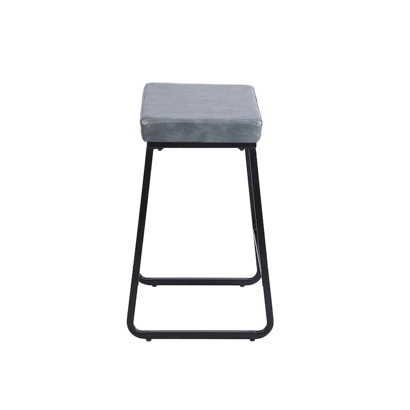 Selma Counter Stools Set of 2, PU Leather, Iron Legs