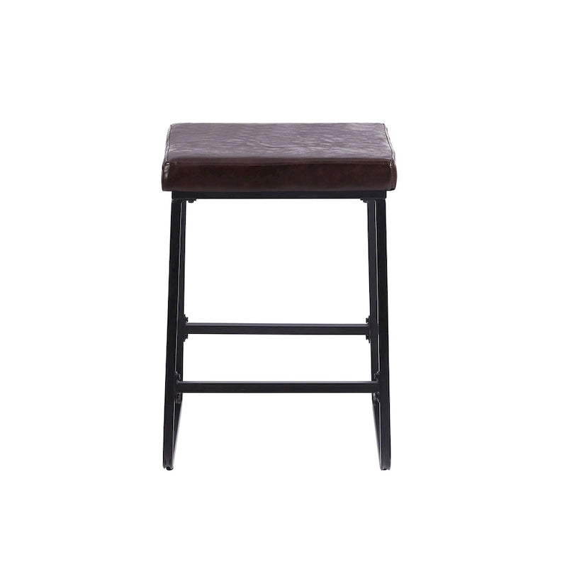 Selma Counter Stools Set of 2, PU Leather, Iron Legs