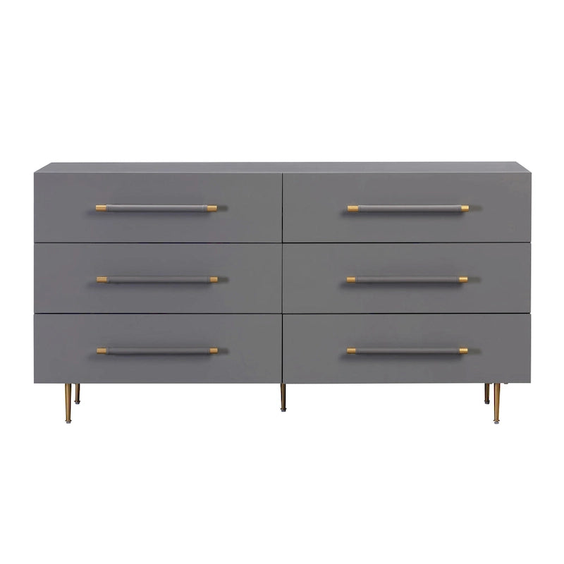 6-Drawer Solid Wood Dresser with Spacious Storage for Bedroom