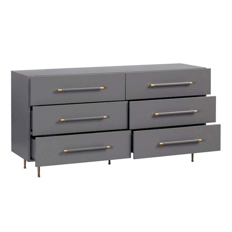 6-Drawer Solid Wood Dresser with Spacious Storage for Bedroom