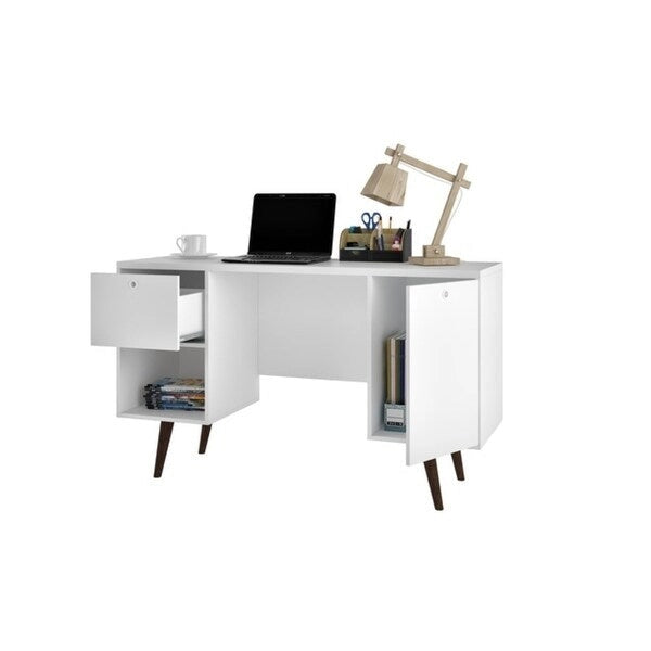 1-Drawer Wood Mid Century Office Desk