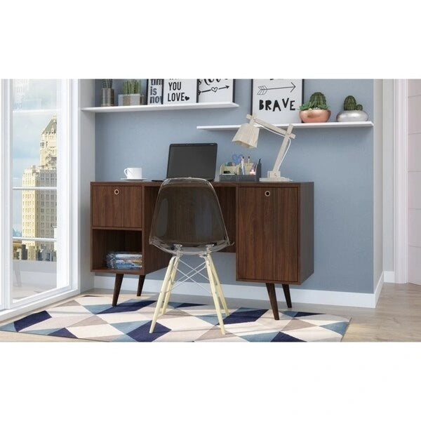 1-Drawer Wood Mid Century Office Desk