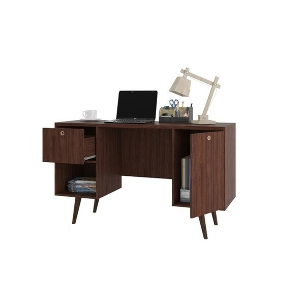 1-Drawer Wood Mid Century Office Desk
