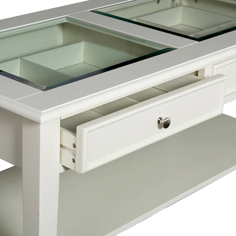 Transitional Display Coffee Table with Storage