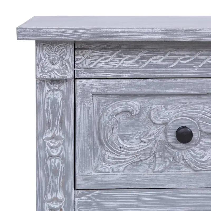 Sideboard with 2 Drawers 35.4x11.8x23.6 Solid Mahogany Wood